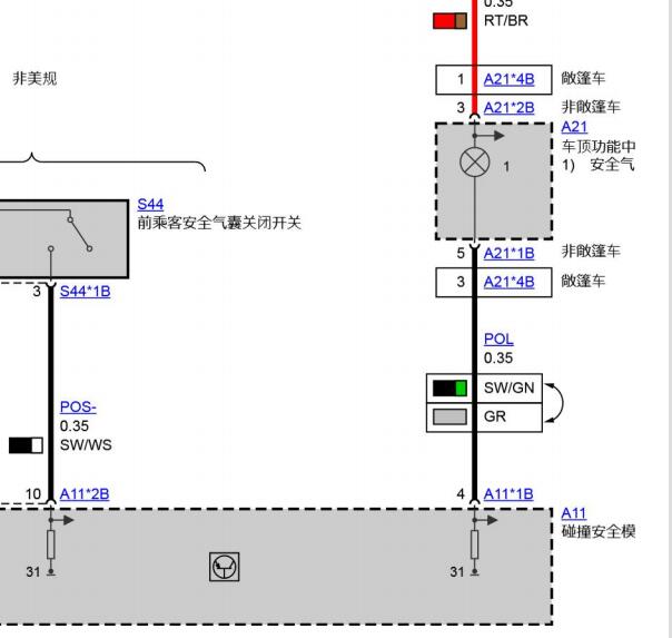 2014年宝马320i气囊电路图