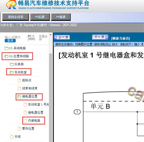 2021-2022年Toyota(丰田)-塞纳（Sienna）发动机继电器电路图