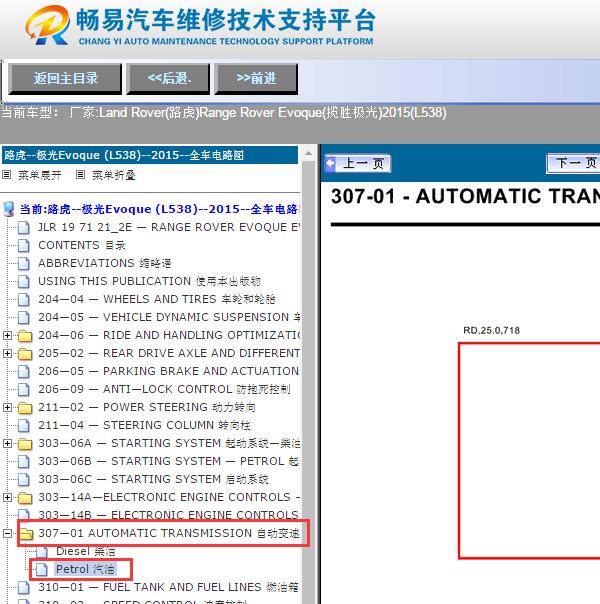 2015年路虎揽胜极光9AT变速箱电路图