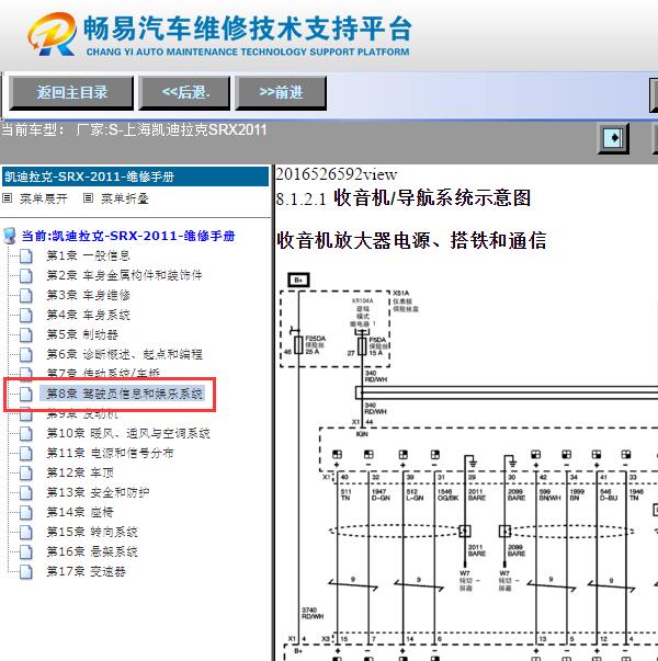 2011年凯迪拉克SRX  音响电路图