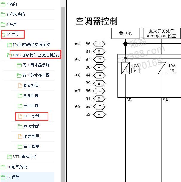 2011-2012年日产楼兰空调电路图