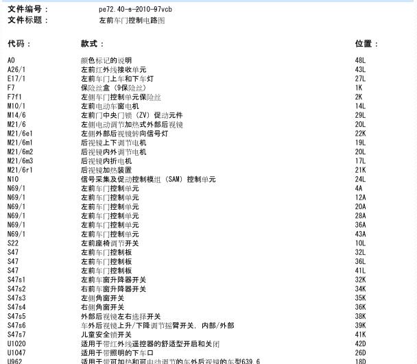 2010年奔驰唯雅诺门锁电路图