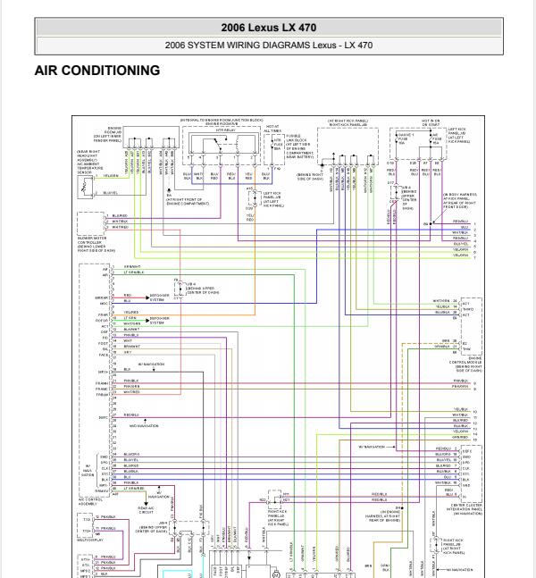 2006年雷克萨斯LX470  空调暖风电机电路图