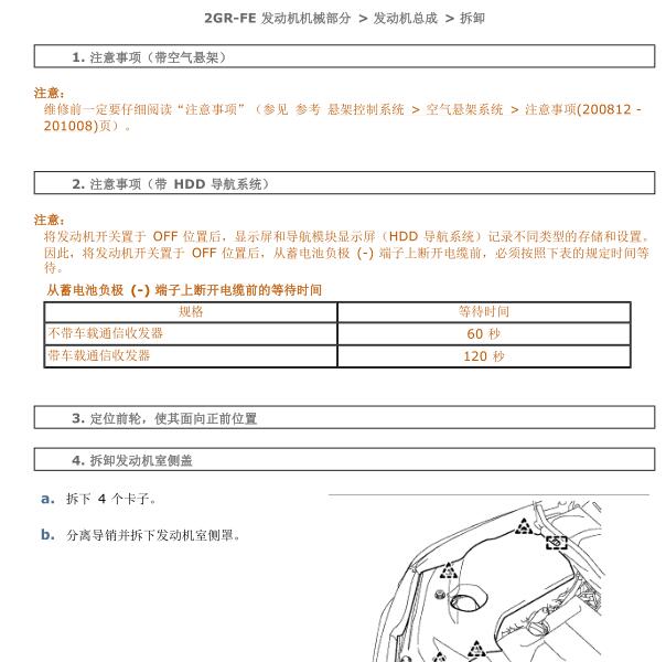 丰田2GR发动机维修手册