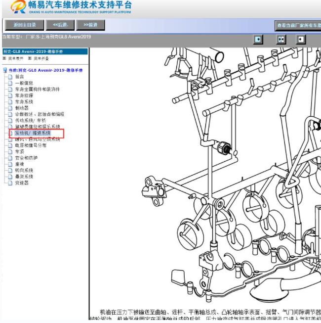 2019年别克GL8润滑系统说明资料