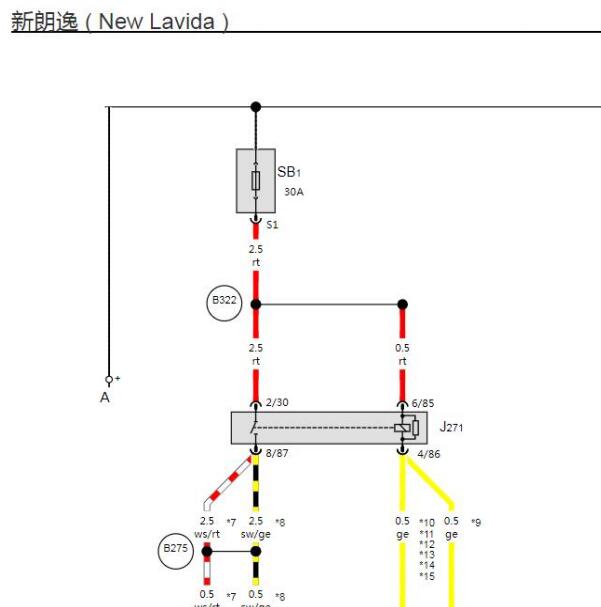 2022年大众朗逸  电子风扇电路图