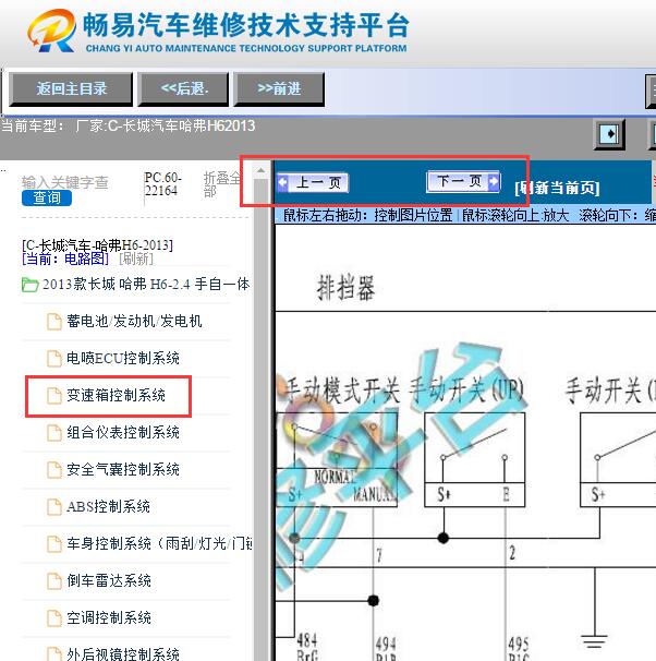 2013年哈弗H6  变速箱电路图
