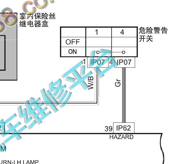 2015-2016年吉利GX7双闪开关电路图