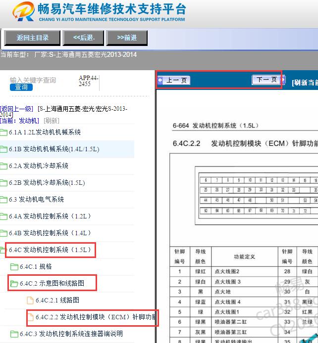 2013-2014年五菱宏光S发动机针脚资料
