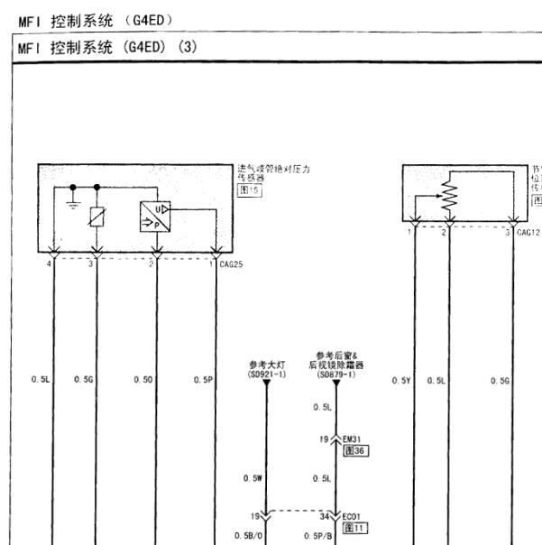 2008年起亚4AT变速箱电路图