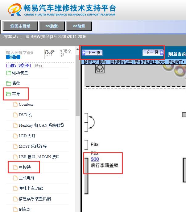 2014年宝马320LI  后尾箱锁电路图