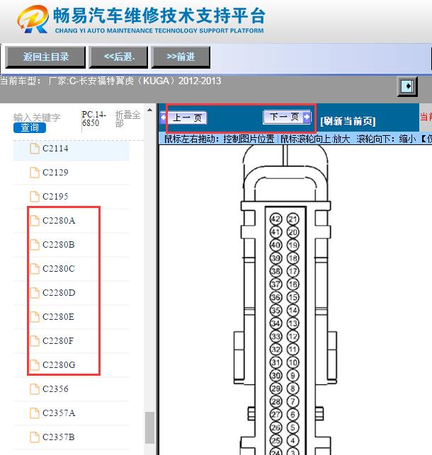 2012-2013年福特翼虎车身电脑针脚资料