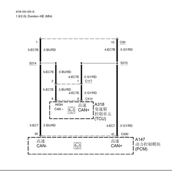 2005-2007年福特福克斯 CAN电路图