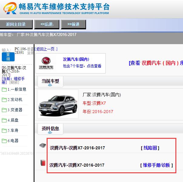 2016-2017年汉腾X7维修手册与电路图
