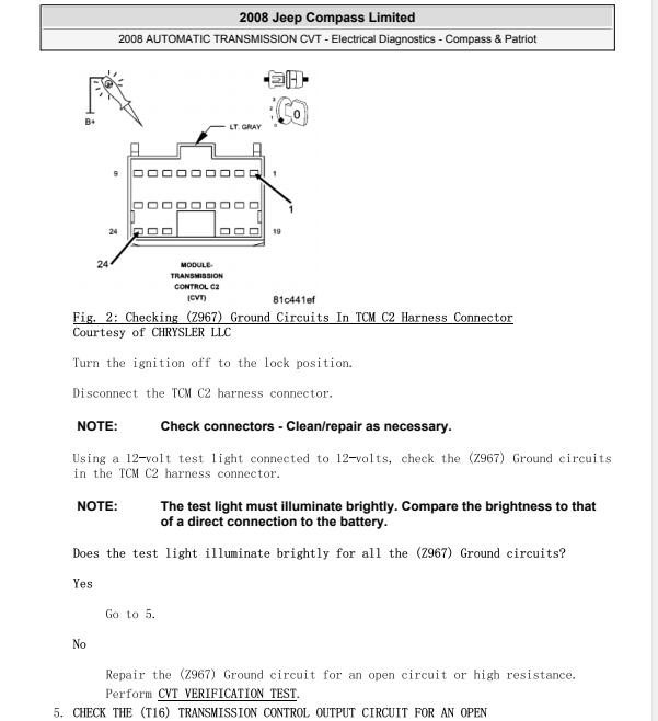 2008年JEEP指南者  变速箱针脚资料