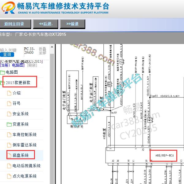 2015年长安逸动XT ABS电路图