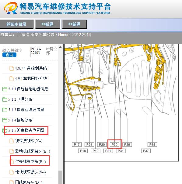 2012-2013年长安欧诺空调鼓风机电阻位置