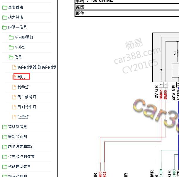 2014年标致3008 喇叭电路图