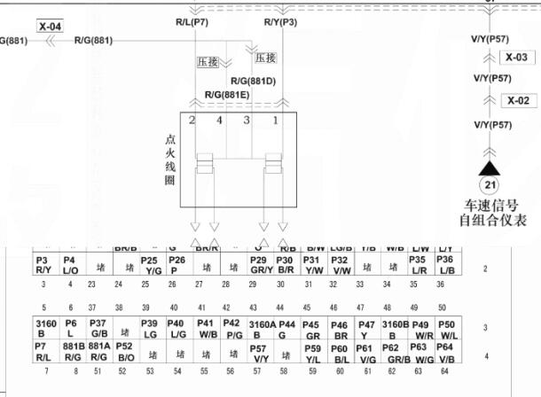 11年海马福仕达M7发动机电脑板针脚及电路图