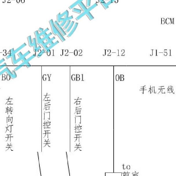 2020年东风风光580 车身门锁电路图