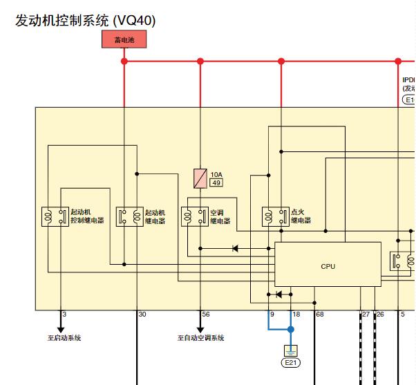 2010年奇瑞旗云SQR477F发动机电路图