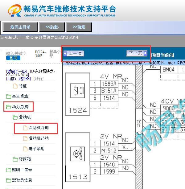 2014年雪铁龙C5  冷却风扇电路图