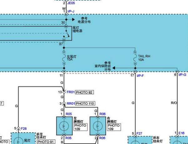 12年起亚智跑小灯电路及针脚图