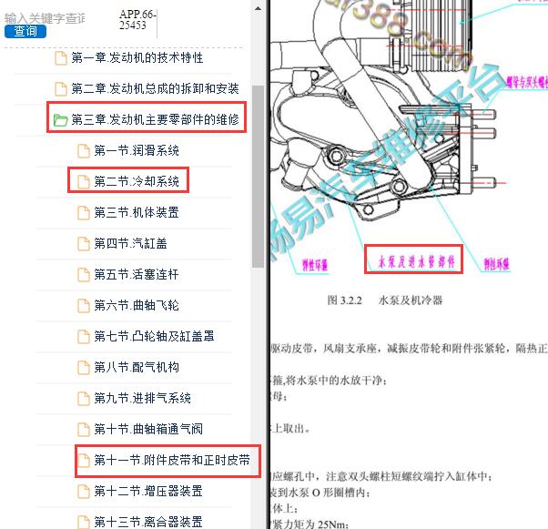 2017-2019年中兴领主JE4D25Q5A发动机水泵与正时