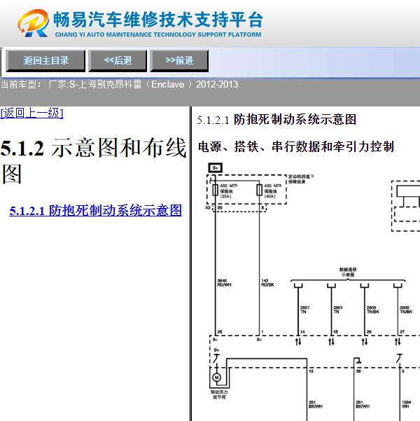 2012年别克昂科雷刹车线路图