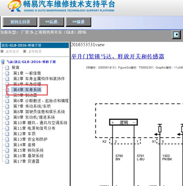 2016年上海别克-商务车（GL8）举升门电路图