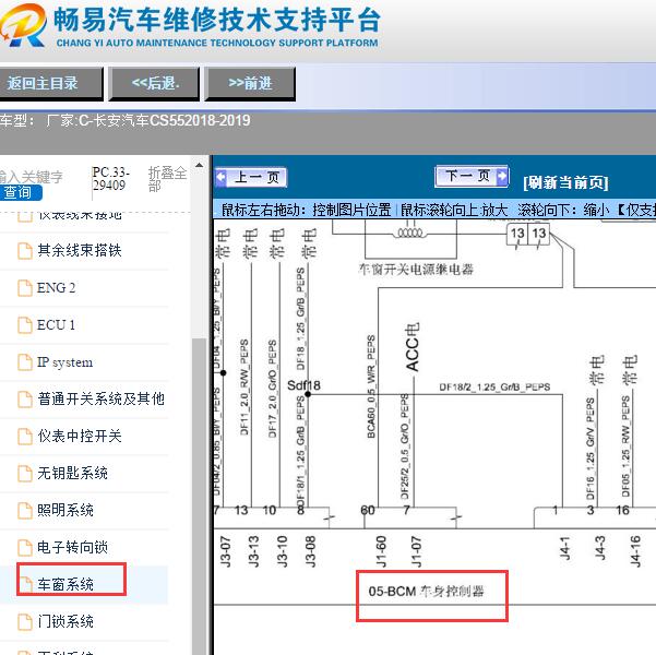 2018-2019年长安CS55车身电路图