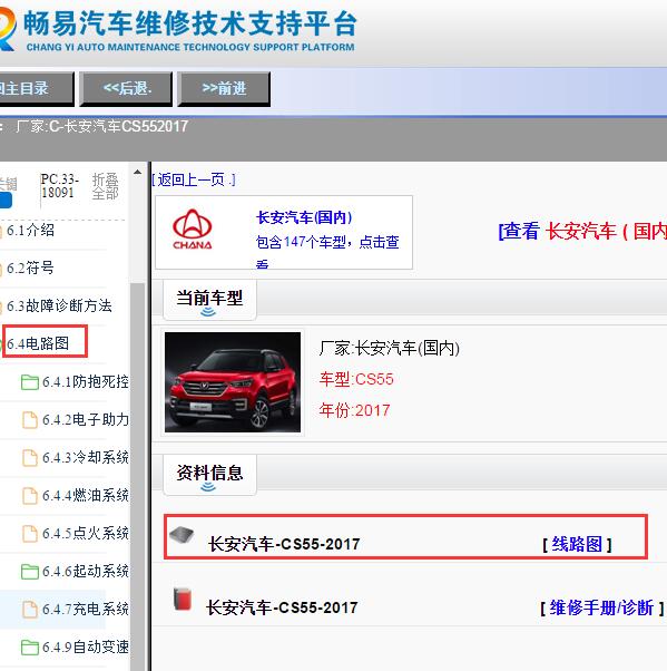 2017年长安CS55全车电路图