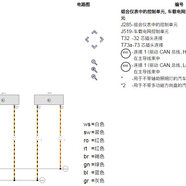 2020年大众宝来  仪表电路图