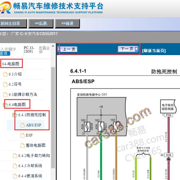 2017年长安CS55 ABS电路图