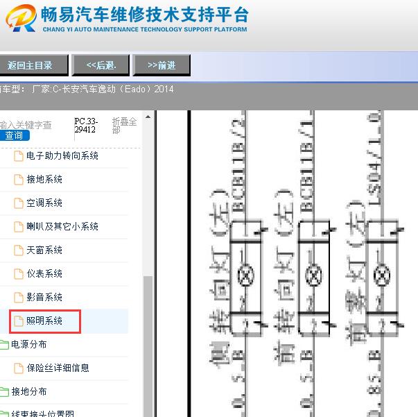 2014年长安逸动（Eado）转向灯电路图