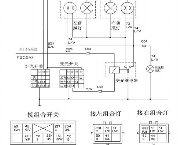 哈弗H3组合开关电路图