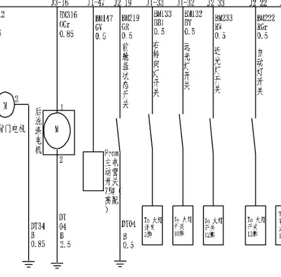 2020年东风风光IX7车窗电路图