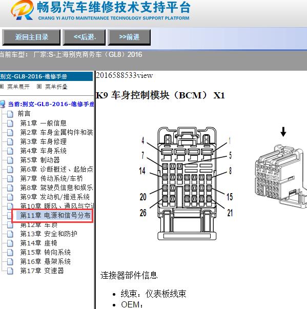 2016年上海别克-商务车（GL8）BCM端子图