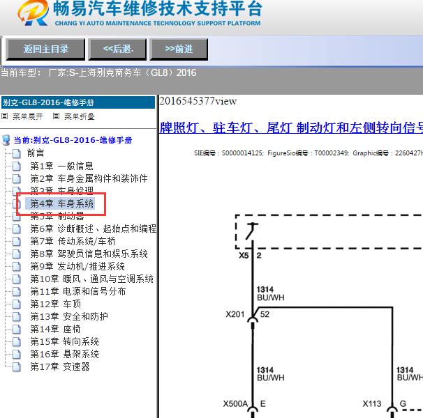 2016年上海别克-商务车（GL8）驻车灯电路图