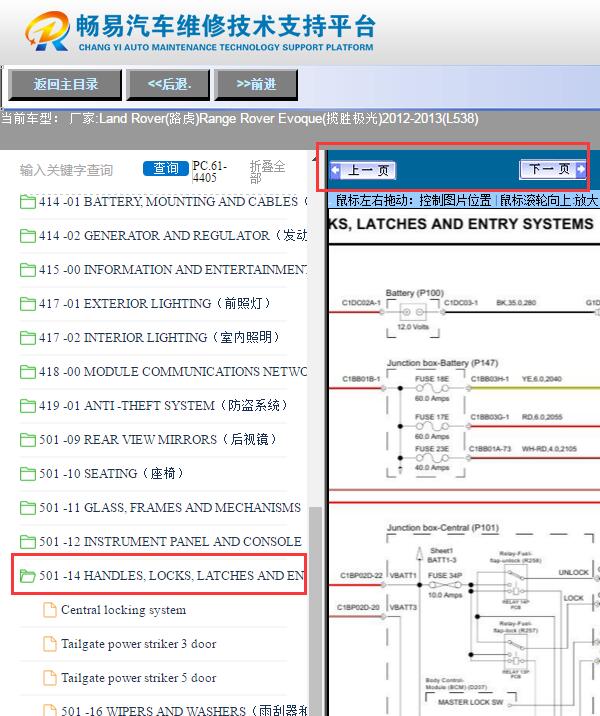2013年路虎揽胜极光  车身电路图