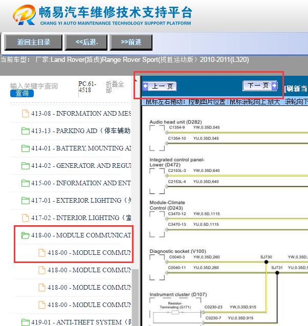 2011年路虎揽胜运动版  网络电路图