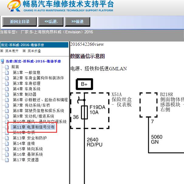 2016年上海别克-昂科威（Envision）通讯电路图