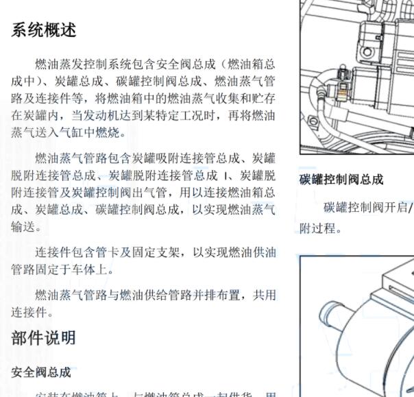 长安CS35 LJ478QEP发动机燃油蒸发排放说明和电路图