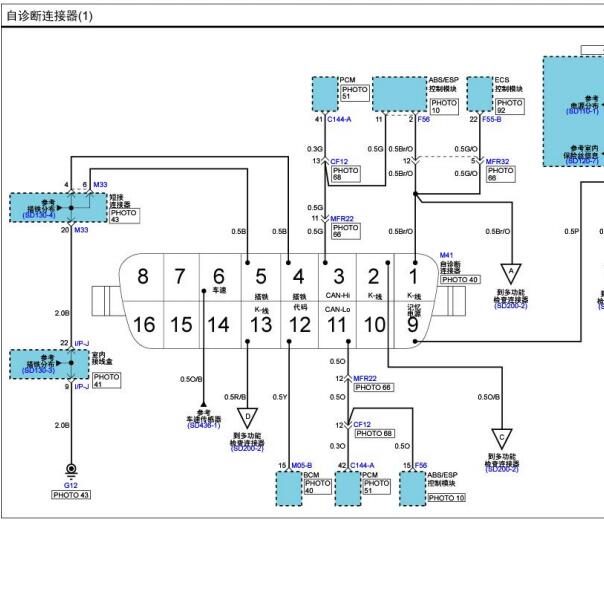 2008年欧菲莱斯智能钥匙及保险通讯电路图
