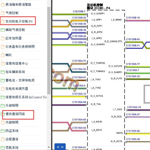 2016-2017年捷豹 XE 2.0发动机电路图