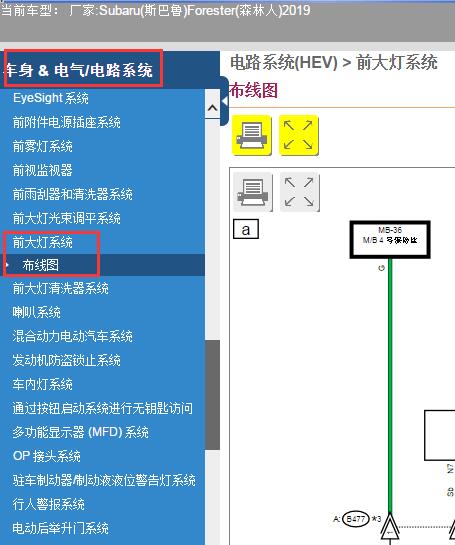 2019年Subaru(斯巴鲁)-Forester(森林人)大灯电路图