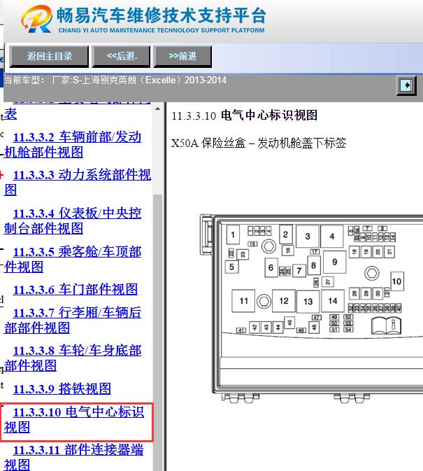 2013-2014年别克英朗保险丝资料