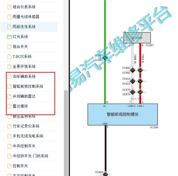 2018-2019年长城VV7智能前视控制模块电路图