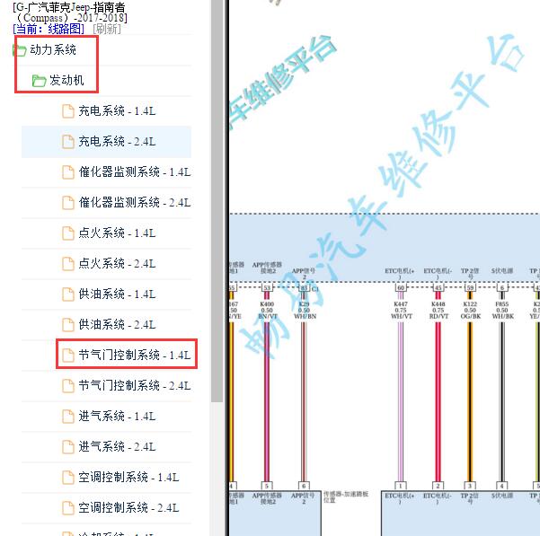 2017年吉普指南者节气门电路图
