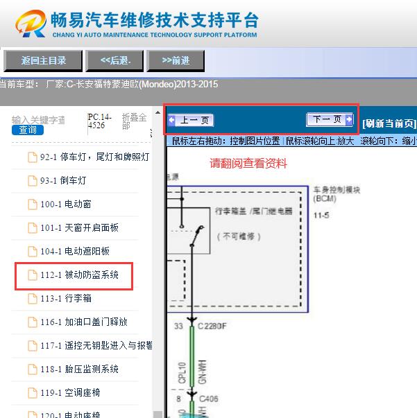 2013-2015年福特蒙迪欧  车身电路图
